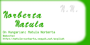 norberta matula business card